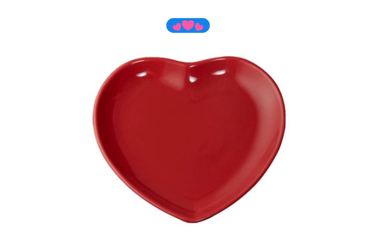 Prato Sobremesa Vermelho Coração Qualitá Home